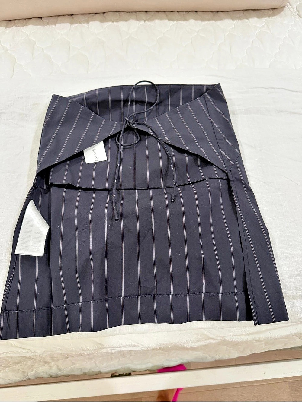 St. Agni Strapless Roleau Tie Top Striped Tie-Back Top in Black & White XS NWT - Picture 5 of 6